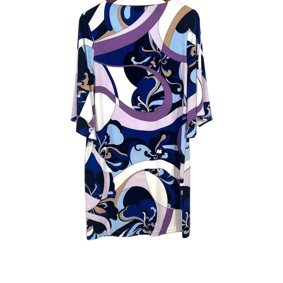 Chicos Women's Dress Size 0 Abstract Print Keyhole Neckline Bell Sleeve - Picture 3 of 12